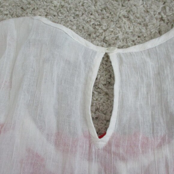 ASOS Embroidered Smock Top white size 4 sheer - Picture 15 of 16